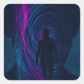 Sticker Carré A person finds themselves lost in the algorithm (Devant)