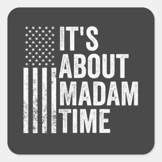 Sticker Carré A propos de l'élection démocrate de Time Harris (Devant)