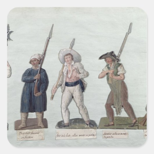 Sticker Carré A Sans Culotte avec son Pike, un Carter (Devant)