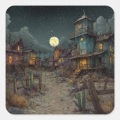 Sticker Carré A Spooky Ghost Town (Devant)