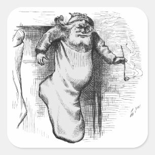 Sticker Carré A Stocking Full (1879) de Thomas Nast.