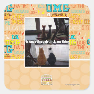 Sticker Carré À travers épais et mince