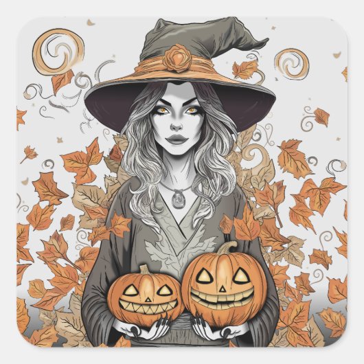 Sticker Carré A witch's love (Devant)