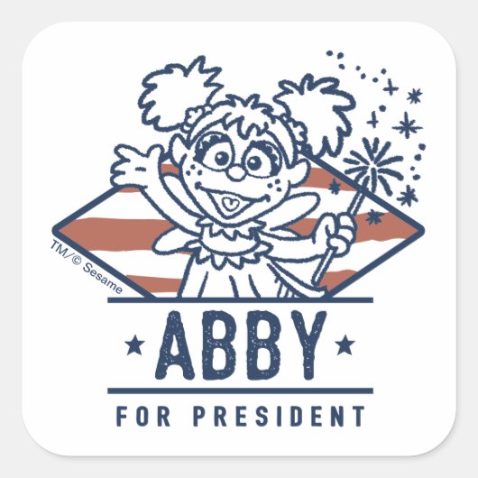 Sticker Carré Abby Pour Président (Devant)