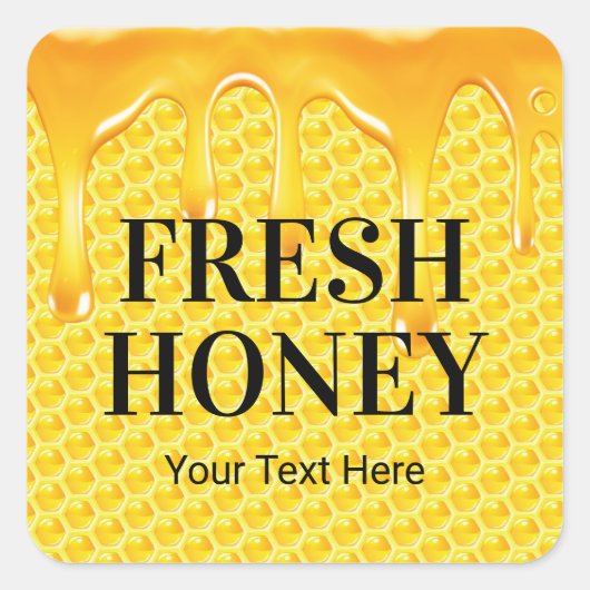 Sticker Carré Abeignets de miel bio (Devant)