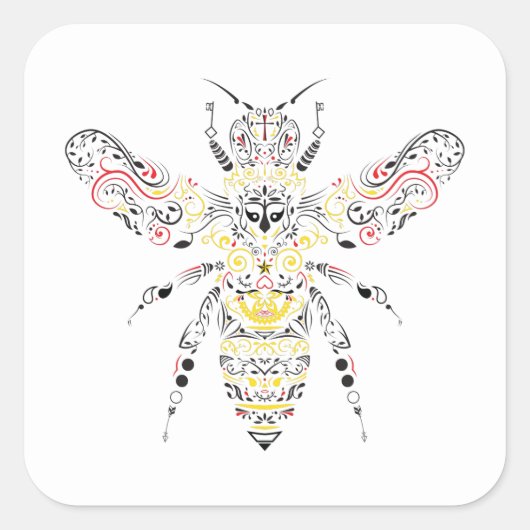 Sticker Carré abeille (Devant)