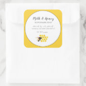 Sticker Carré Abeille et peigne de miel apiculteurs (Sac)