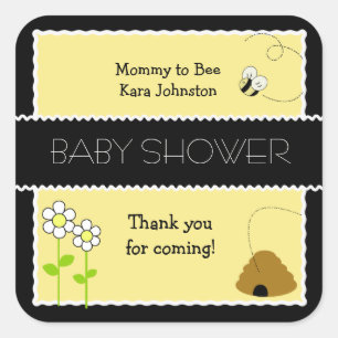 Sticker Carré Abeille joyeuse Bumble Bee #2 CARRÉ Favoriser Stic