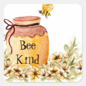 Sticker Carré Abeille miel (Devant)