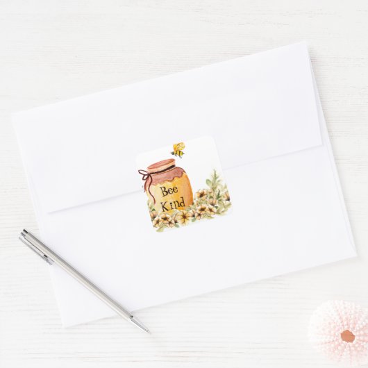 Sticker Carré Abeille miel (Enveloppe)