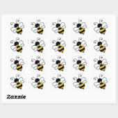 Sticker Carré Abeille mignonne (Feuille)