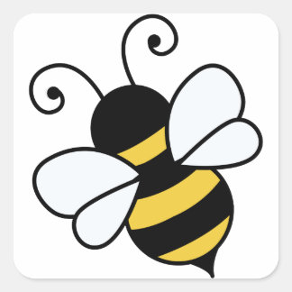Sticker Carré Abeille mignonne