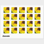 Sticker Carré Abeille sur tournesol Vous êtes mon soleil (Feuille)