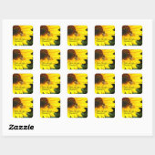 Sticker Carré Abeille sur tournesol Vous êtes mon soleil (Feuille)