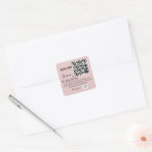 Sticker Carré Abonnez-vous au code QR Pink blush (Enveloppe)