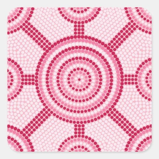 Sticker Carré Aboriginal dot painting (Devant)
