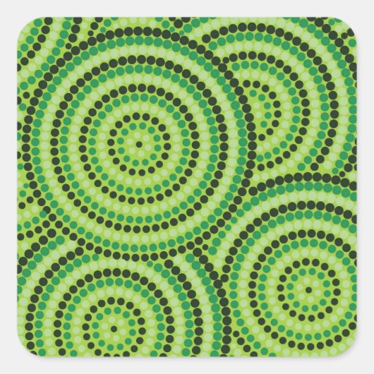 Sticker Carré Aboriginal dot painting (Devant)