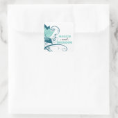 Sticker Carré Abraxas Abstrait Faveur Florale | aqua turquoise (Sac)