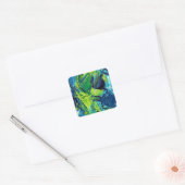 Sticker Carré Abstract Acrylic Paint in Blue (Enveloppe)