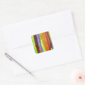 Sticker Carré Abstract art rainbow stripes paint drip (Enveloppe)
