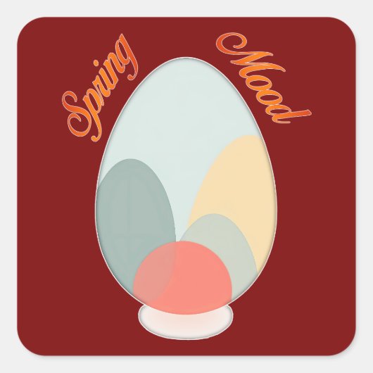 Sticker Carré Abstract Easter Egg – Modern Art - Autocolante (Devant)