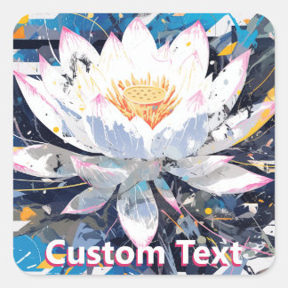 Sticker Carré Abstract Lotus Flower Custom