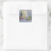 Sticker Carré Abstraction citronnée (Sac)