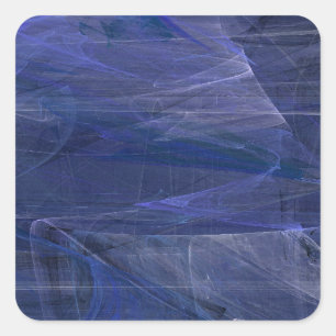 Sticker Carré Abstrait bleu fractal