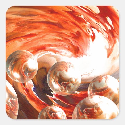 Sticker Carré Abstrait contemporain (Devant)