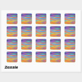 Sticker Carré Abstrait Desert Sunset Sky Artwork (Feuille)