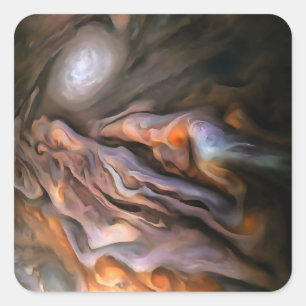 Sticker Carré Abstrait d'une beauté obsédante en ocre et brun