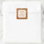 Sticker Carré Abstrait moderne en marbre or Mariage personnal (Sac)