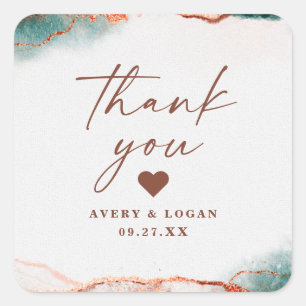 Sticker Carré Abstrait moderne Terra Cotta Mariage de automne Me