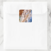 Sticker Carré Abstrait plage de sable motif motif en mousse d'ea (Sac)