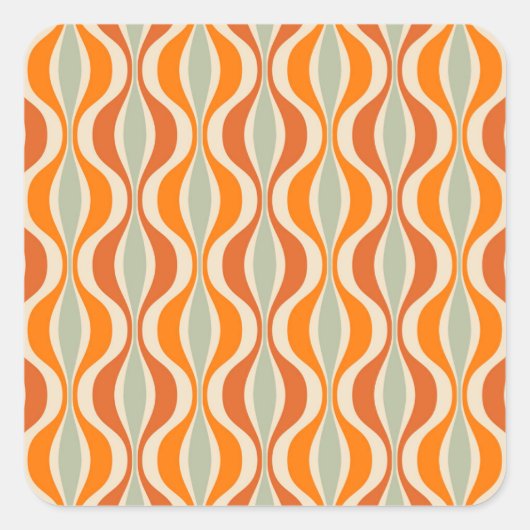 Sticker Carré Abstrait rétro : Style sans couture les années 50- (Devant)