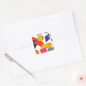 Sticker Carré Abstraite main dessinée, motif élégante. (Enveloppe)