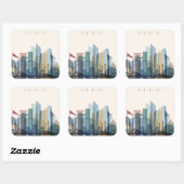 Sticker Carré Abu Dhabi, United Arab Emirat | Skyline (Feuille)