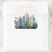 Sticker Carré Abu Dhabi, United Arab Emirat | Skyline (Sac)