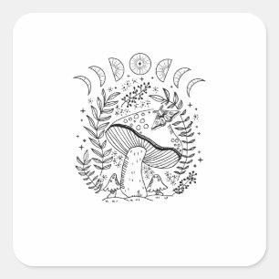 Sticker Carré Academia Goblincore Cottagecore Esthétique Sorcièr