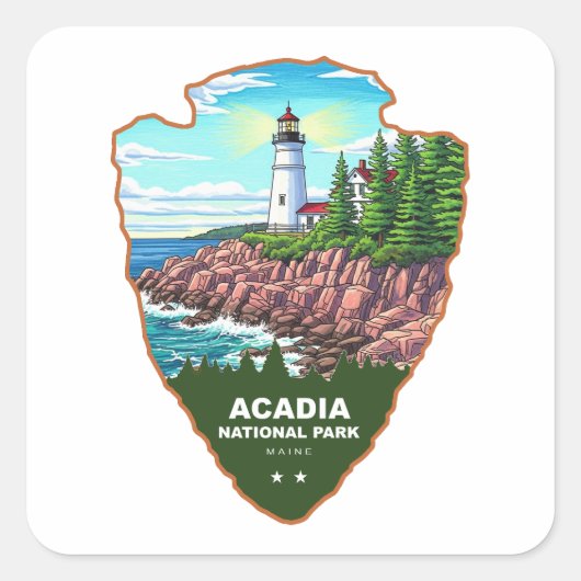 Sticker Carré Acadia National Park Maine Arrowhead (Devant)