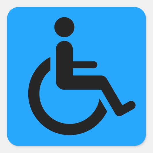 Sticker Carré Accès en fauteuil roulant - Symbole du fauteuil de (Devant)