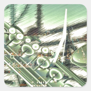 Sticker Carré Accessoires design de musique saxophone - personna