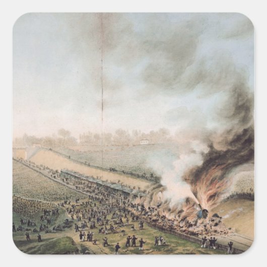 Sticker Carré Accident du chemin de fer Versailles à Bellevue (Devant)