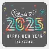 Sticker Carré Acclamations Colorées pour les Starbursts 2025 Bon (Devant)