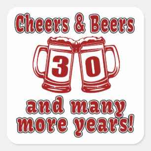 Sticker Carré Acclamations et bières 30 ans