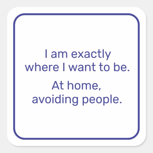 Sticker Carré Accueil (bleu) (Devant)