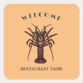 Sticker Carré Accueil de fruits de mer modernes Lobster Restaura (Devant)