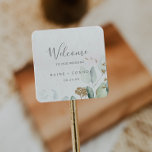 Sticker Carré Accueil du Mariage Airy Greenery and Gold Leaf<br><div class="desc">Ces autocollants de bienvenue spacieux et verdoyants en feuille d'or sont parfaits pour un mariage moderne. L'élégant design botanique présente des eucalyptus aquarellés clairs et aquarellés, agrémentés de feuilles de parties scintillant en or blanc. Personnalisez ces autocollants avec l'emplacement de votre mariage, vos noms et votre date de mariage. Ces...</div>