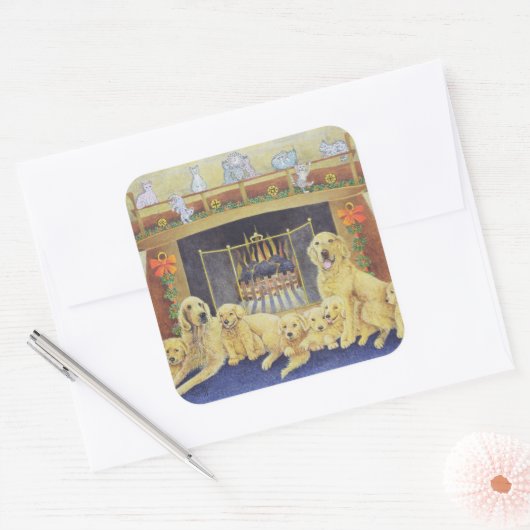 Sticker Carré Accueil et coeur (Enveloppe)