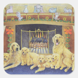 Sticker Carré Accueil et coeur